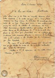 Carta de Rudolph Ackermann a José del Valle. Londres, 4 de octubre de 1826