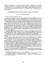 Administración de las minas en época romana. Su evolución / José María Blázquez Martínez | Biblioteca Virtual Miguel de Cervantes