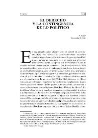 El Derecho y la contingencia de lo político | Biblioteca Virtual Miguel de Cervantes