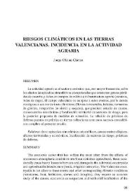 Riesgos climáticos en las tierras valencianas. Incidencias en la actividad agraria | Biblioteca Virtual Miguel de Cervantes