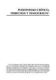 Juspositivismo crítico y democracia constitucional / Luigi Ferrajoli | Biblioteca Virtual Miguel de Cervantes