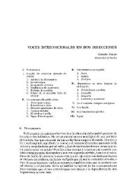 Voces internacionales en dos direcciones / Germán Colón | Biblioteca Virtual Miguel de Cervantes
