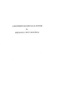 A propósito de Cuevas, el pintor / José Manuel Cruz Valdovinos | Biblioteca Virtual Miguel de Cervantes