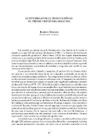 Actitudes ante la traducción en el primer tercio del siglo XIX / Roberto Dengler | Biblioteca Virtual Miguel de Cervantes