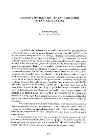 Censura y nacionalidad en la traducción de la novela inglesa / Eterio Pajares | Biblioteca Virtual Miguel de Cervantes