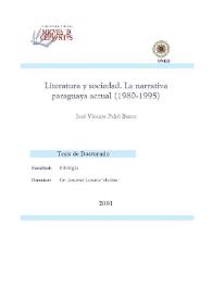 Más información sobre Literatura y sociedad. La narrativa paraguaya actual (1980-1995) / José Vicente Peiró Barco