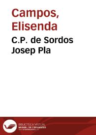 C.P. de Sordos Josep Pla / Elisenda Campos y M.ª Carmen González | Biblioteca Virtual Miguel de Cervantes