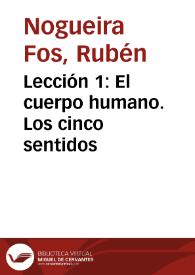 Lección 1: El cuerpo humano. Los cinco sentidos / Rubén Nogueira Fos; Teresa López Vicente | Biblioteca Virtual Miguel de Cervantes
