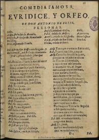 Erudice y Orfeo [entre 1725-1800] / de don Antonio de Solis | Biblioteca Virtual Miguel de Cervantes