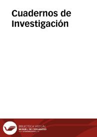 Cuadernos de Investigación | Biblioteca Virtual Miguel de Cervantes