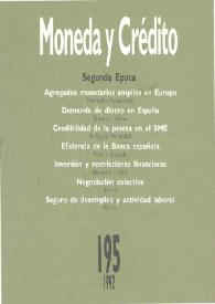 Moneda y Crédito. Núm. 195, 1992 | Biblioteca Virtual Miguel de Cervantes