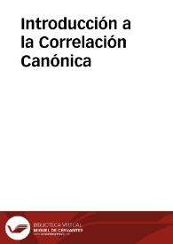 Introducción a la Correlación Canónica | Biblioteca Virtual Miguel de Cervantes