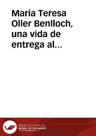 María Teresa Oller Benlloch, una vida de entrega al estudio del Folklore musical valenciano / Pico Pascual, Miguel Angel | Biblioteca Virtual Miguel de Cervantes