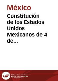 Constitución de los Estados Unidos Mexicanos de 4 de octubre de 1824 | Biblioteca Virtual Miguel de Cervantes