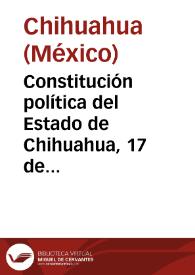 Constitución política del Estado de Chihuahua, 17 de junio de 1950 con reformas de 1994 a 1996 | Biblioteca Virtual Miguel de Cervantes