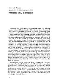 Funciones de la Universidad / Pedro Laín Entralgo | Biblioteca Virtual Miguel de Cervantes