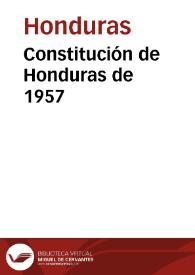 Constitución de Honduras de 1957 | Biblioteca Virtual Miguel de Cervantes