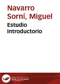 Estudio introductorio | Biblioteca Virtual Miguel de Cervantes