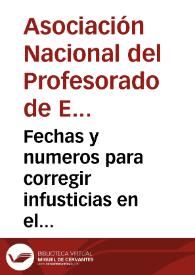 Fechas y numeros para corregir infusticias en el presupuesto espanol | Biblioteca Virtual Miguel de Cervantes