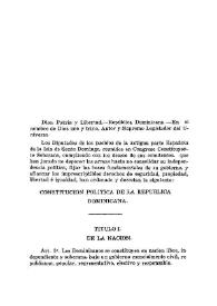 Constitución Política de la República Dominicana de 1844 | Biblioteca Virtual Miguel de Cervantes