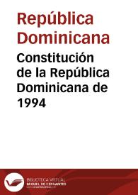Constitución de la República Dominicana de 1994 | Biblioteca Virtual Miguel de Cervantes