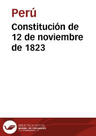 Constitución de 12 de noviembre de 1823 | Biblioteca Virtual Miguel de Cervantes