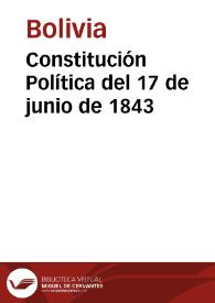 Constitución Política del 17 de junio de 1843 | Biblioteca Virtual Miguel de Cervantes