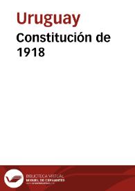 Constitución de 1918 | Biblioteca Virtual Miguel de Cervantes