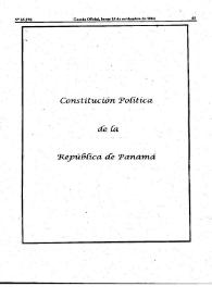Constitución de Panamá, 11 de octubre de 1972 | Biblioteca Virtual Miguel de Cervantes