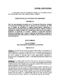Constitución de la Provincia de Corrientes del 8 de junio de 2007 | Biblioteca Virtual Miguel de Cervantes