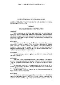 Constitución de la Provincia de Entre Ríos del 3 de octubre de 2008 | Biblioteca Virtual Miguel de Cervantes