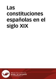 Las constituciones españolas en el siglo XIX | Biblioteca Virtual Miguel de Cervantes