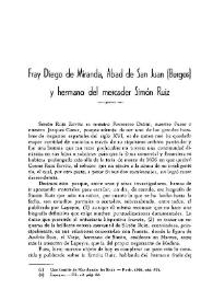 Fray Diego de Miranda, Abad de San Juan (Burgos) y hermano del mercader Simón Ruiz / Manuel Basas | Biblioteca Virtual Miguel de Cervantes
