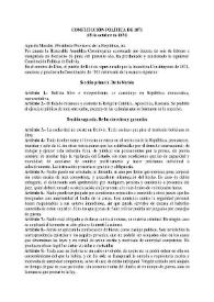 Constitución política de 18 de octubre de 1871 | Biblioteca Virtual Miguel de Cervantes