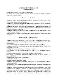 Constitución política de 30 de octubre de 1938 | Biblioteca Virtual Miguel de Cervantes