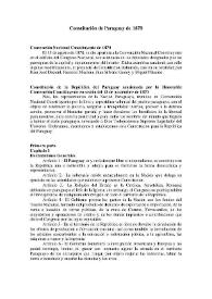 Constitución de Paraguay 1870 | Biblioteca Virtual Miguel de Cervantes