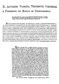 Declaración de independencia de Cundinamarca, 16 de julio de 1813 | Biblioteca Virtual Miguel de Cervantes