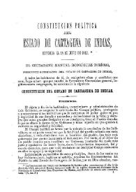 Constitución política del Estado de Cartagena de Indias, 14 de junio de 1812 | Biblioteca Virtual Miguel de Cervantes