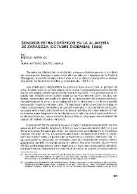 Sondeos estratigráficos en la Aljafería de Zaragoza (octubre-diciembre 1983) / por Enrique Ariño Gil y Juan Antonio Souto Lasala | Biblioteca Virtual Miguel de Cervantes