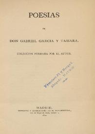 Poesías / de Don Gabriel García y Tassara | Biblioteca Virtual Miguel de Cervantes
