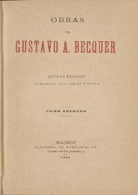 Obras de Gustavo A. Becquer. Tomo primero | Biblioteca Virtual Miguel de Cervantes