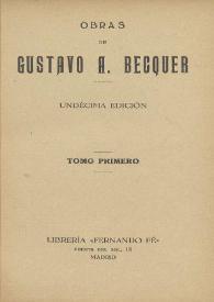 Obras de Gustavo A. Bécquer. Tomo primero | Biblioteca Virtual Miguel de Cervantes