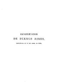 Constitución de Buenos Aires : sancionada el 11 de abril de 1854 | Biblioteca Virtual Miguel de Cervantes