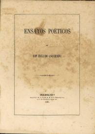 Ensayos poéticos. Tomo II / por Eduardo Asquerino | Biblioteca Virtual Miguel de Cervantes