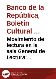 Movimiento de lectura en la sala General de Lectura: octubre de 1964 | Biblioteca Virtual Miguel de Cervantes
