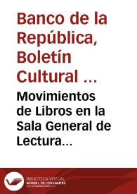 Movimientos de Libros  en la Sala General de Lectura durante el mes de marzo de 1959 | Biblioteca Virtual Miguel de Cervantes