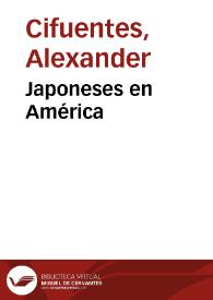 Japoneses en América | Biblioteca Virtual Miguel de Cervantes