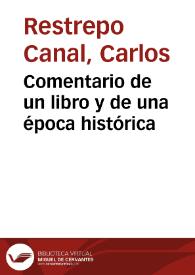 Comentario de un libro  y de una época histórica | Biblioteca Virtual Miguel de Cervantes