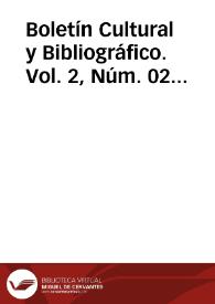 Boletín Cultural y Bibliográfico. Vol. 2, Núm. 02 (1959) | Biblioteca Virtual Miguel de Cervantes