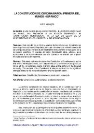 La Constitución de Cundinamarca: primera del mundo hispánico  / Isidro Vanegas | Biblioteca Virtual Miguel de Cervantes
